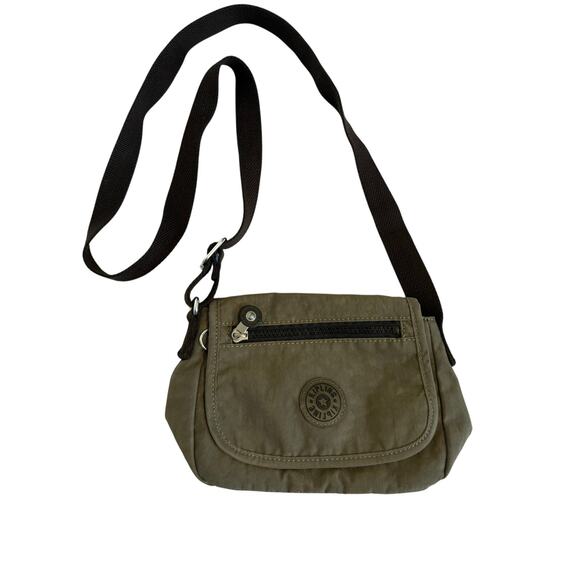 Kipling Sabian Mini Crossbody Nylon Bag Gleaming Green Travel Lightweight Boho - Picture 1 of 12